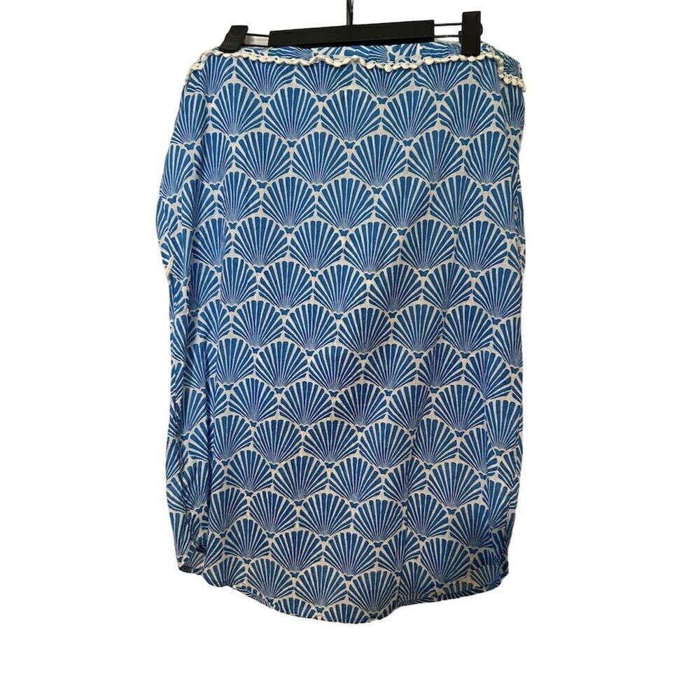 Mud Pie Allison Strapless Cover-Up Dress Blue Fanshell Size L Summer Beachwear - Picture 6 of 6